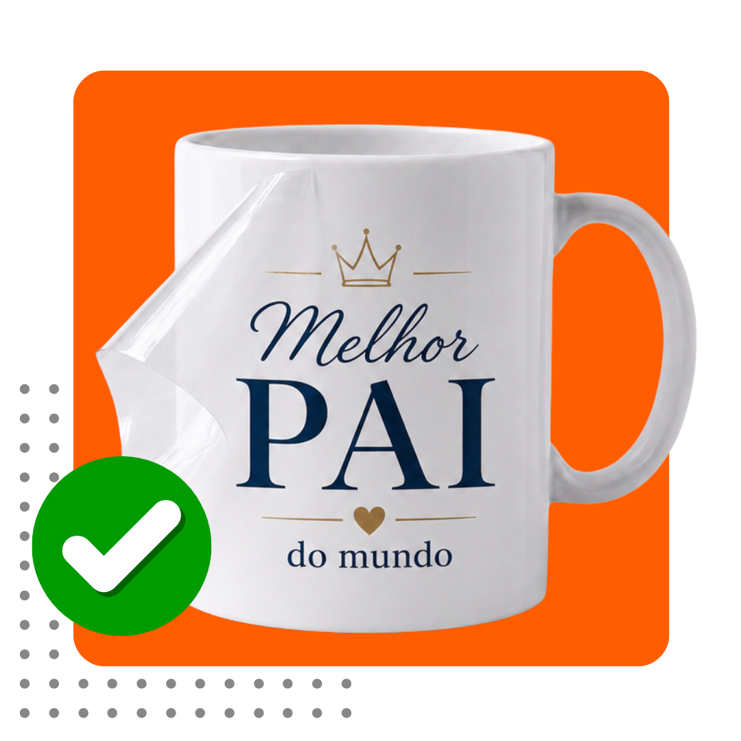 Caneca personalizada com impressão DTF UV